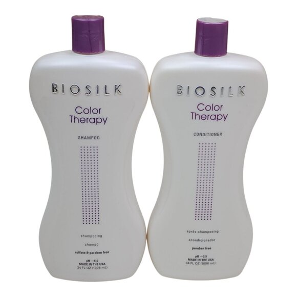 Biosilk Color Therapy Shampoo & Conditioner Set Color Treated Hair Jumbo 34oz ea - Picture 1 of 10